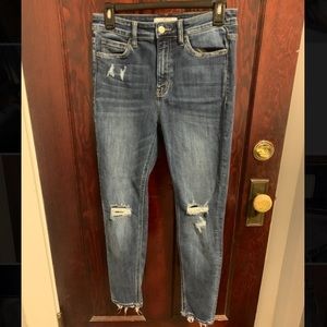 High-waisted skinny jeans